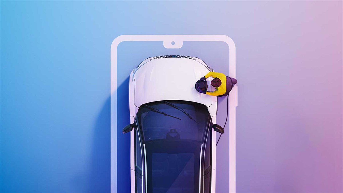 Smiling driver in Renault
